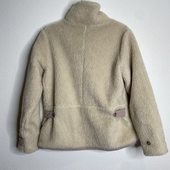 Patagonia Divided Sky Teddy Bear Pile Fleece Beige Full Zip Warm Cozy Jacket M - Picture 7 of 9